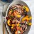 Grilled Pork Chops with Spicy Balsamic Grilled Peaches