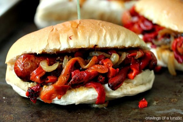Grilled Sausage with Peppers and Onions