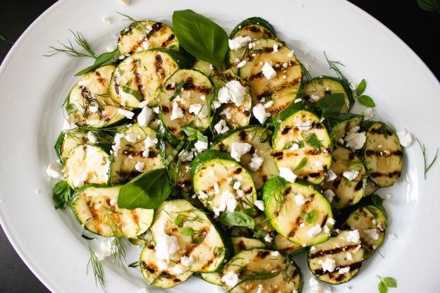 Grilled Zucchini with Lemon and Feta Cheese