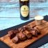 GUINNESS STEAK SKEWERS WITH SMOKED GOUDA DIPPING SAUCE