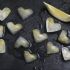 Lemon heart ice cubes
