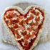 Heart pepperoni pizza