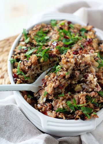 Vegetarian wild rice and quinoa stuffing