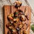 Honey balsamic beer glazed shrimp skewers