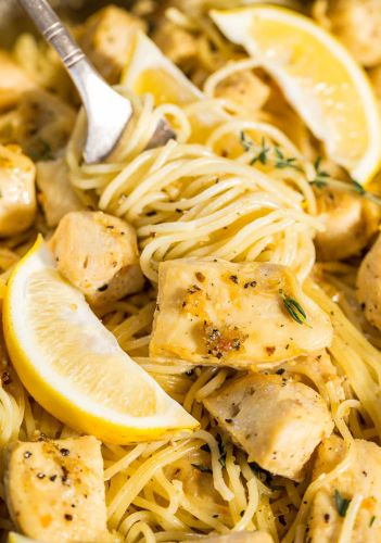 Honey Lemon Chicken with Angel Hair Pasta