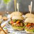 Hummus fajita black bean burger sliders