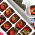 Chocolate covered strawberries made in an ice cube tray