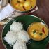 Idiyappam with egg curry (India)