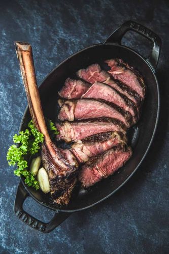 REVERSE-SEARED BISON STEAK