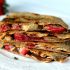 Peanut butter, strawberry and banana quesadillas