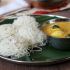 Idiyappam with egg curry (India)