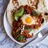 Indian-Style Baked Eggs with Green Harissa and Naan