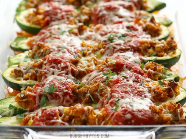 Italian Sausage Stuffed Zucchini