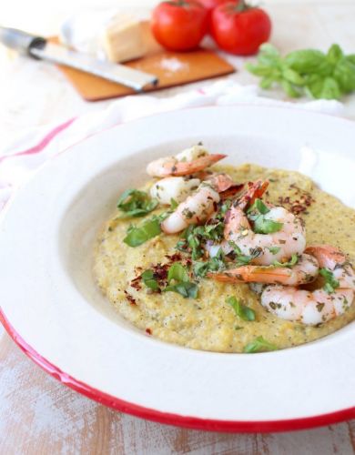 Easy Italian Shrimp & Polenta