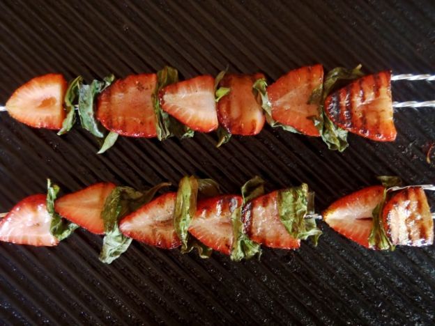 Grilled Strawberry Basil Kebab