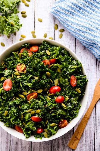 Enlightening marinated kale salad