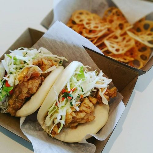 Korean fried chicken tacos