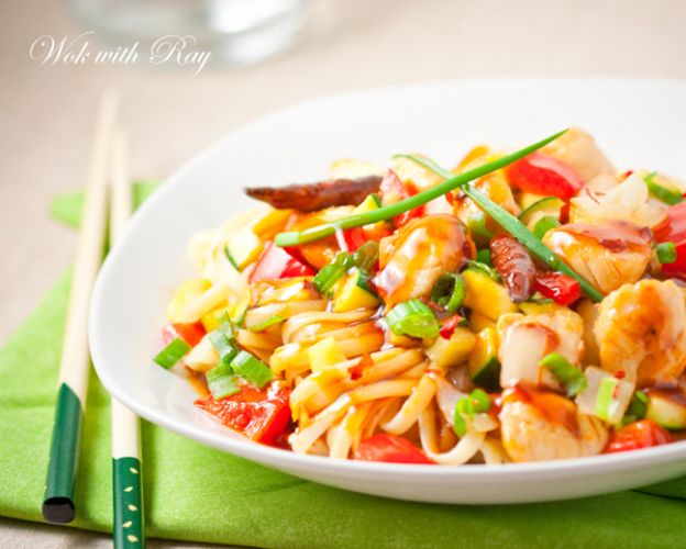 Kung Pao Chicken On Linguine