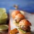 Lamb kebab sliders with coriander mint mayo