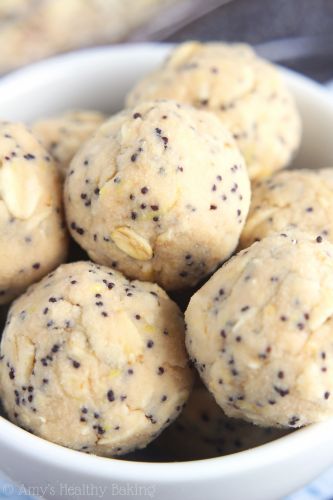 Lemon poppy seed energy bites