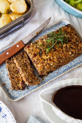 Lentil Roast With Balsamic Onion Gravy