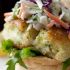 Lighter Fried Fish Sandwich with Creamy Coleslaw