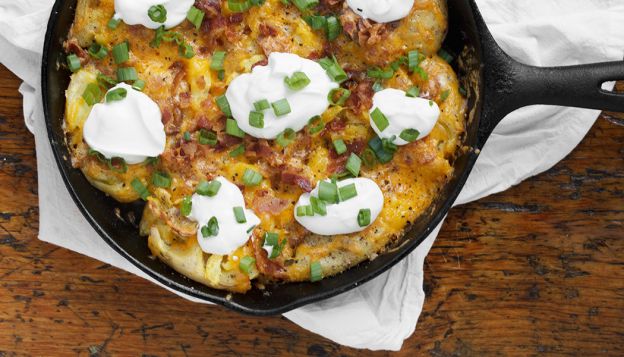 Loaded Smashed Potato Skillet