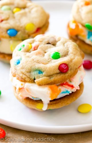 M&M Ice Cream Cookie Sandwiches