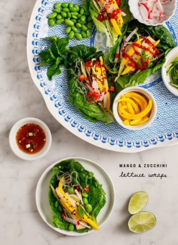Mango And Zucchini Lettuce Wraps With Ginger-Soy Dipping Sauce