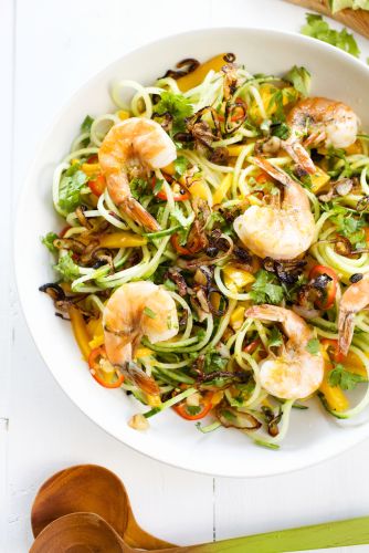 Mango and cucumber noodle salad