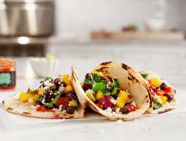 Mango Habanero Black Bean Tacos