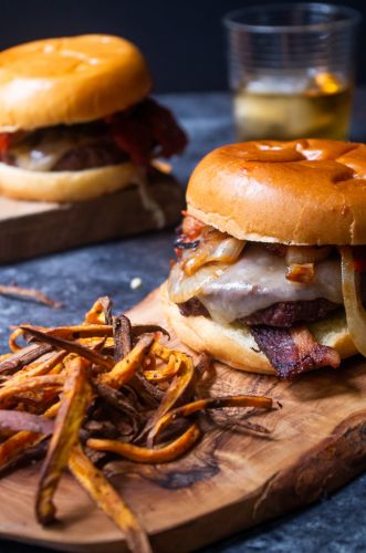 Maple Bourbon Bacon Burgers