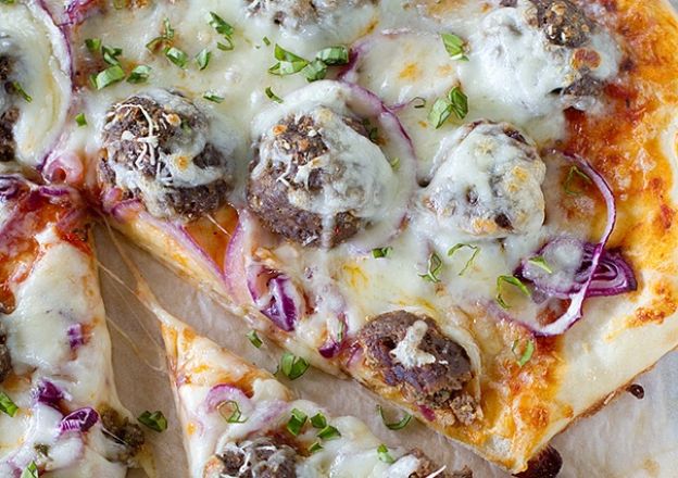 72. Meatball pizza