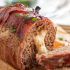 Mozzarella stuffed bacon wrapped meatloaf