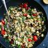 Mediterranean quinoa salad with roasted summer vegetables
