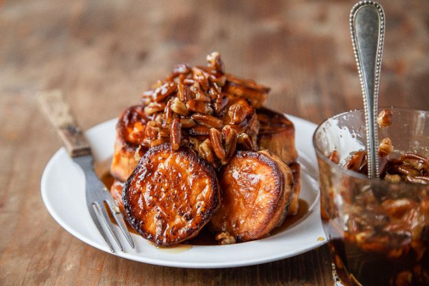 Sweet Potatoes with Maple-Pecan Sauce