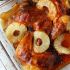 Sriracha-glazed chicken and pineapples