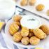 Mini Hasselback Potatoes with Creamy Dill Dip