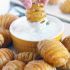 Mini Hasselback Potatoes with Creamy Dill Dip