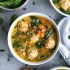 Mini Meatball Chicken Noodle Soup with Spinach