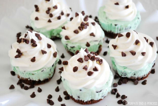 Mint chocolate chip ice cream cupcakes