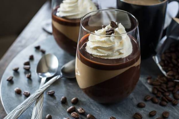 Mocha Panna Cotta with Mascarpone Cream