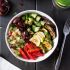 Moroccan salad bowl with preserved lemons