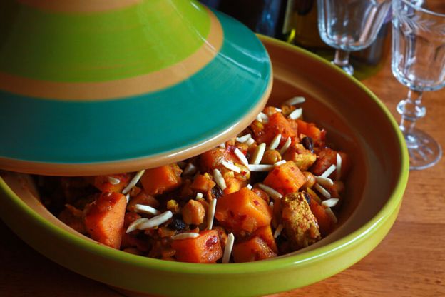 Morocco - Moroccan Chicken, Apricot and Almond Tagine