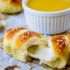 Mozzarella-stuffed pretzel rolls