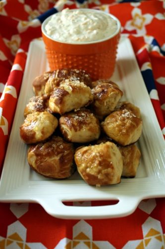 German pretzels with white ranch beer dip