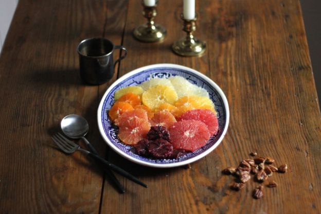 Ombre Citrus Salad with Spiced Honey Dressing and Pecans