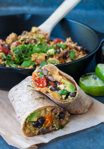 One-pan Mexican quinoa wraps