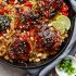 One Skillet Thai Chicken Thighs and Noodles