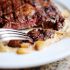 Grilled Ribeye Steak with Onion-Blue Cheese Sauce